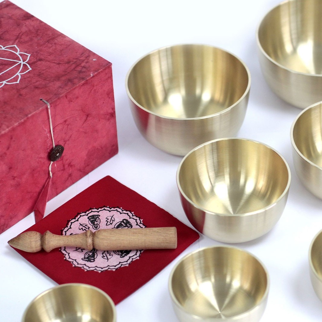 Set of 10 Singing Metal Bowls