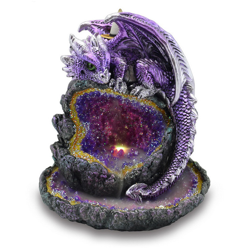 Crystal Cave Purple Dragon LED Backflow IncenseBurner