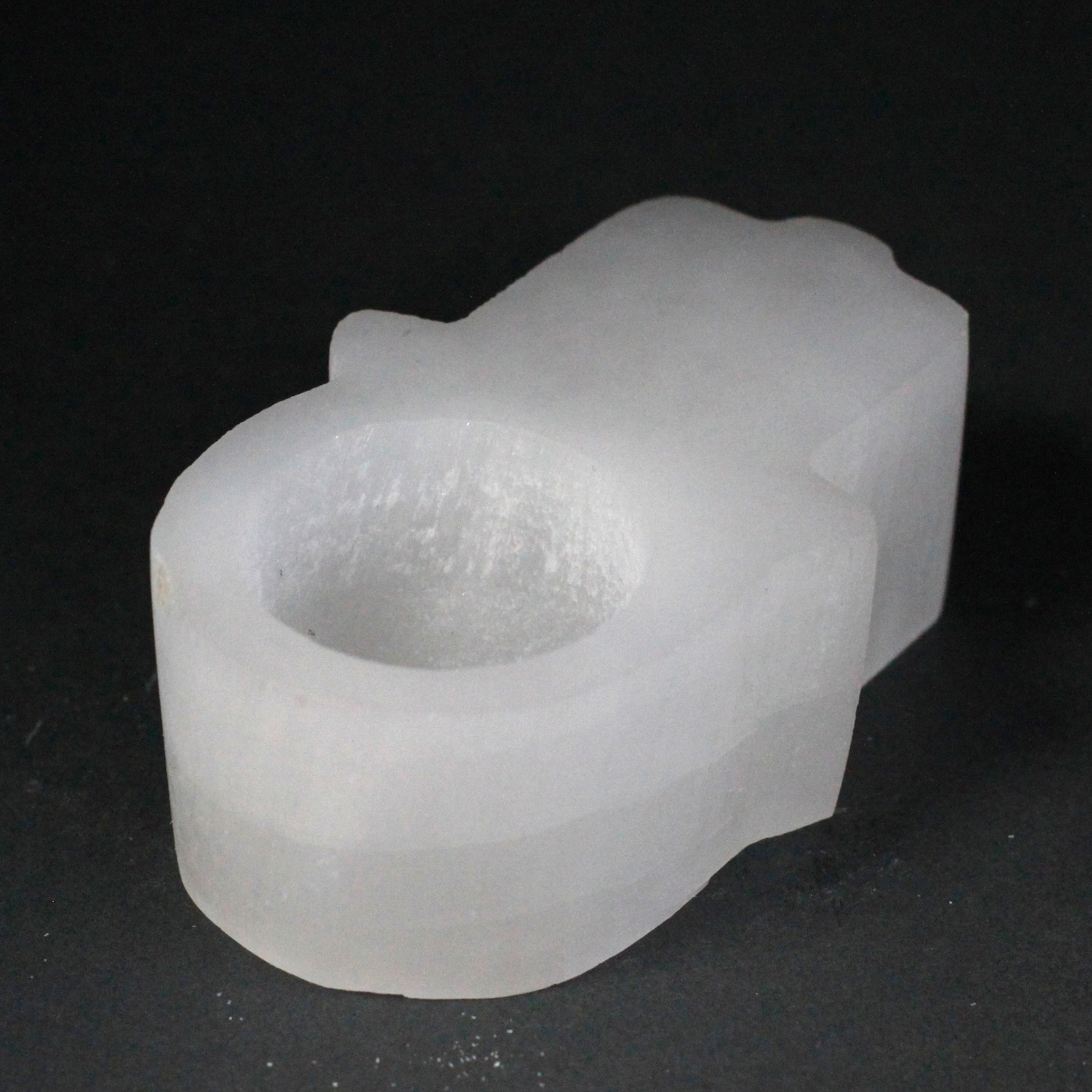 Selenite Hamsa Candle Holder 