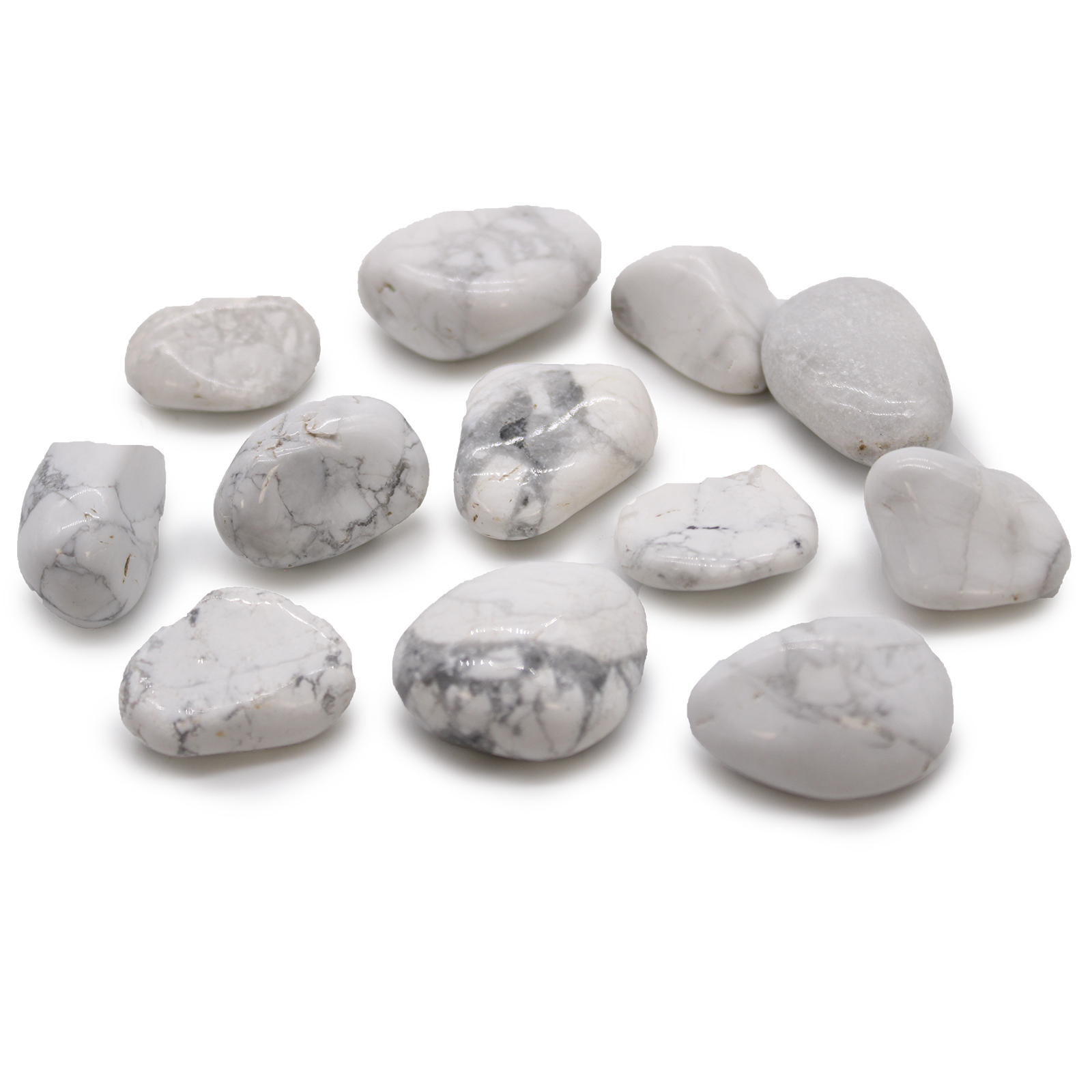Medium Tumble Stones - White Howlite - Magnesite
