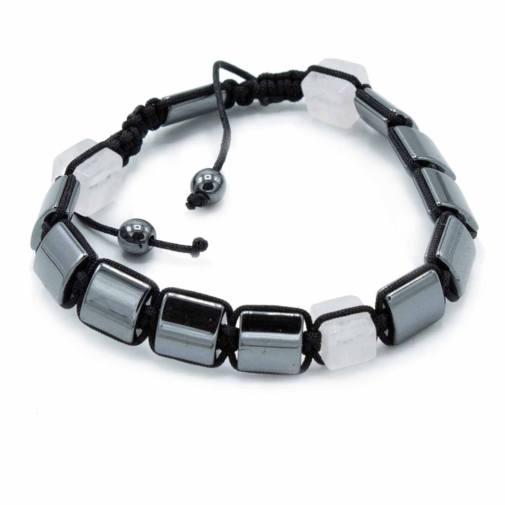Magnetic Hematite Shamballa Bracelet - Quartz Cuboids